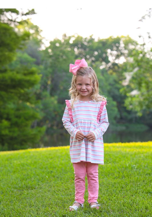 Charleston Stripe Girls Evie Pants Set