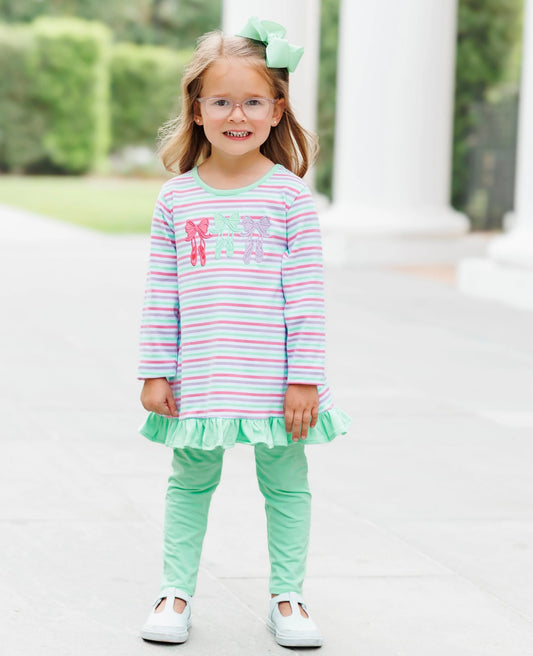 Bows & Ballet Girls Ruffle Pant Set