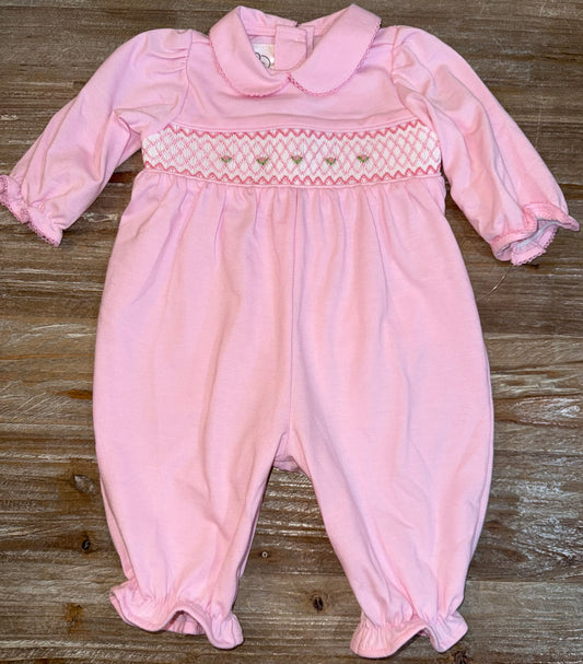 Pink and White Geometric Girls Claire Romper