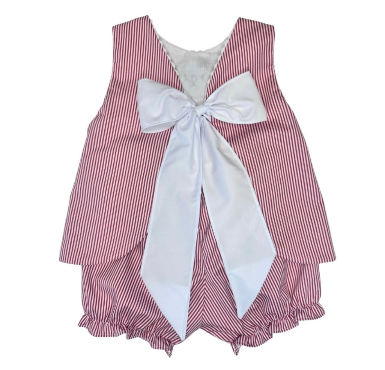 Maroon Bulldog Ric Rac Bow Girls Bloomer Set