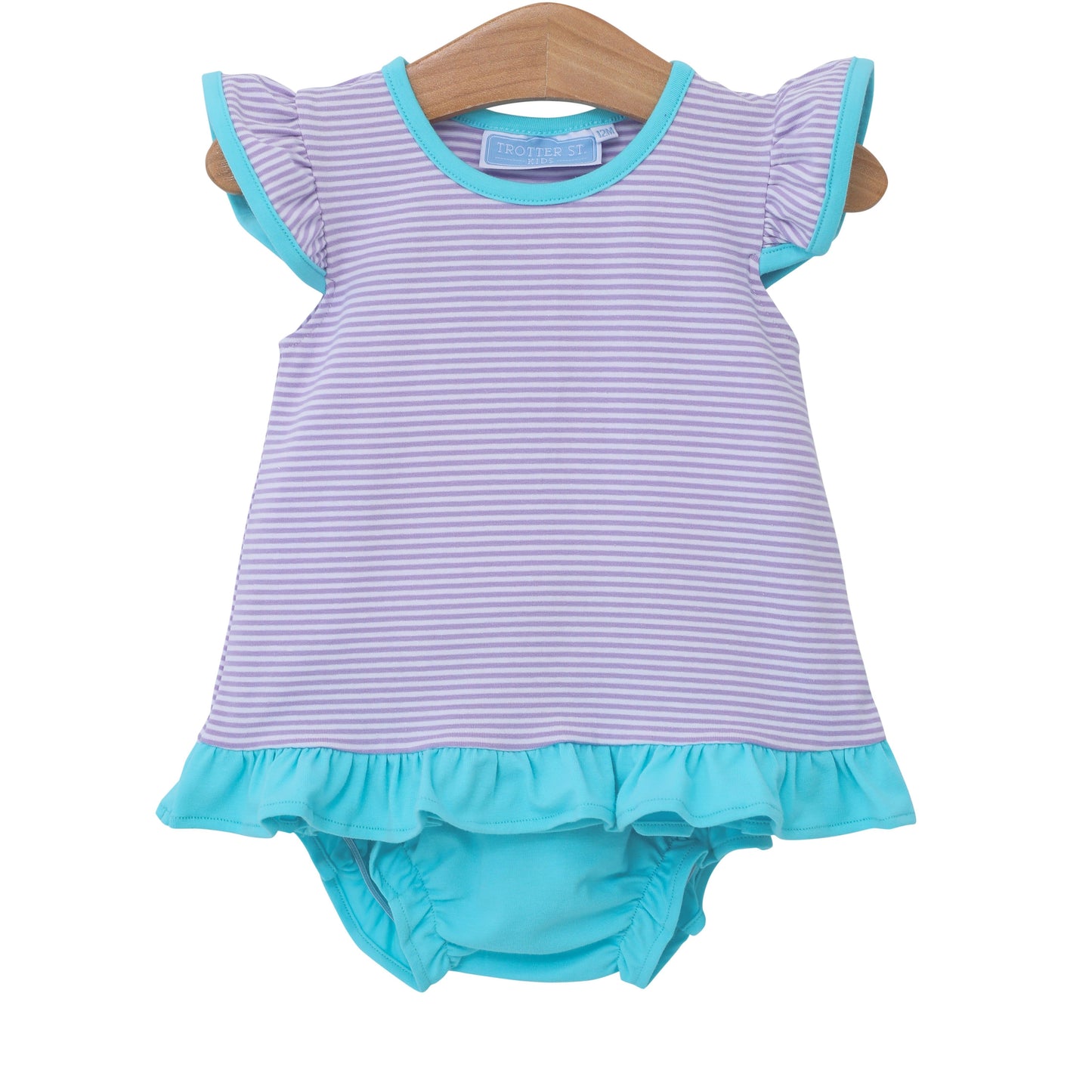 Mary Margaret Lavender & Aqua Girls Bloomer Set