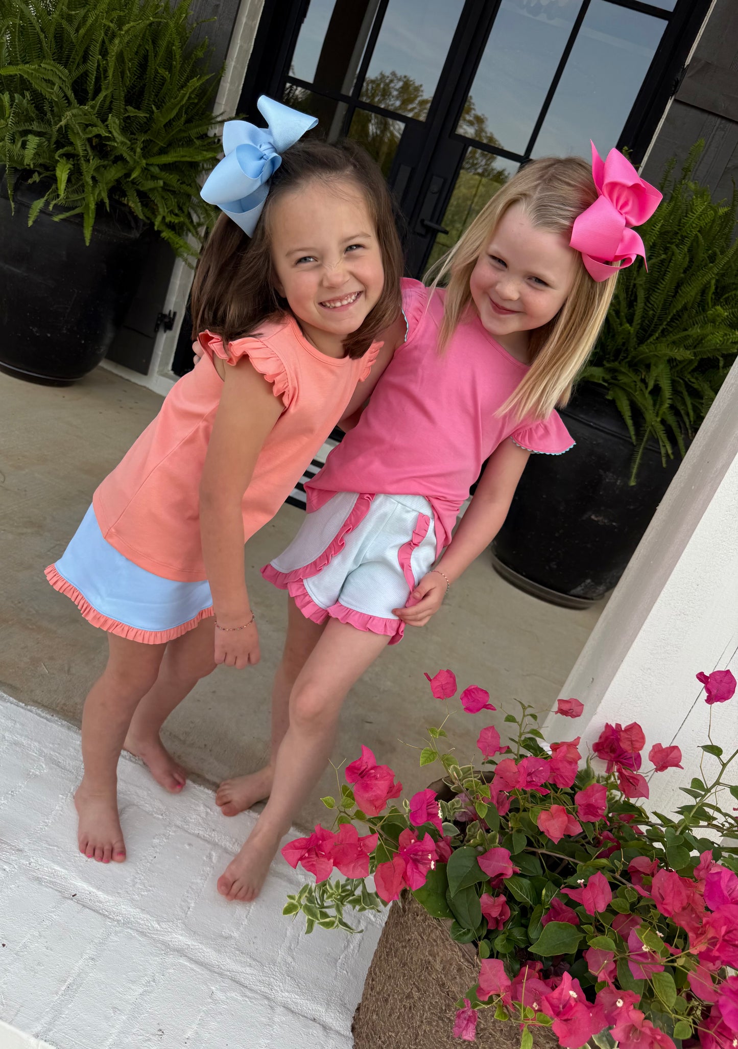 Blue/Coral Girls Skort Set