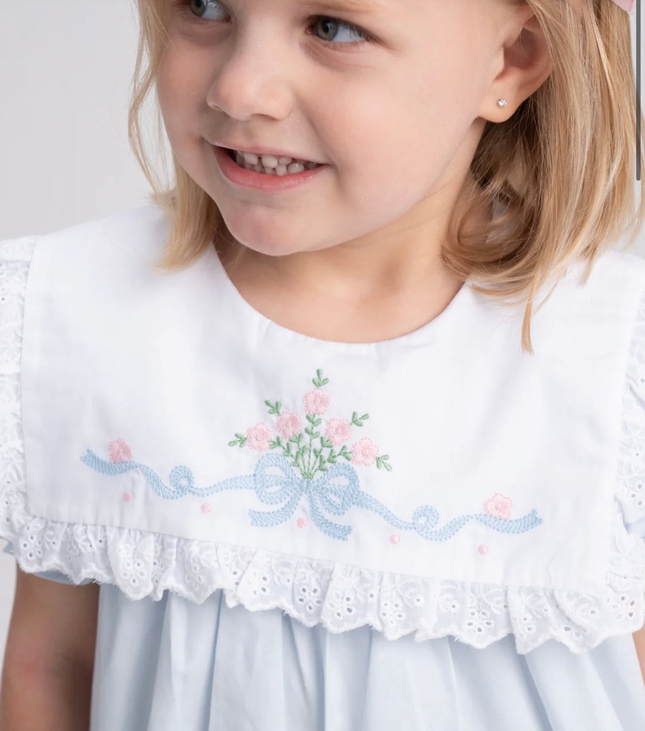 Remi Girls Light Blue Flower Dress