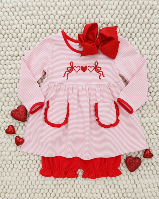 Heart Garland Girls Bloomer Set