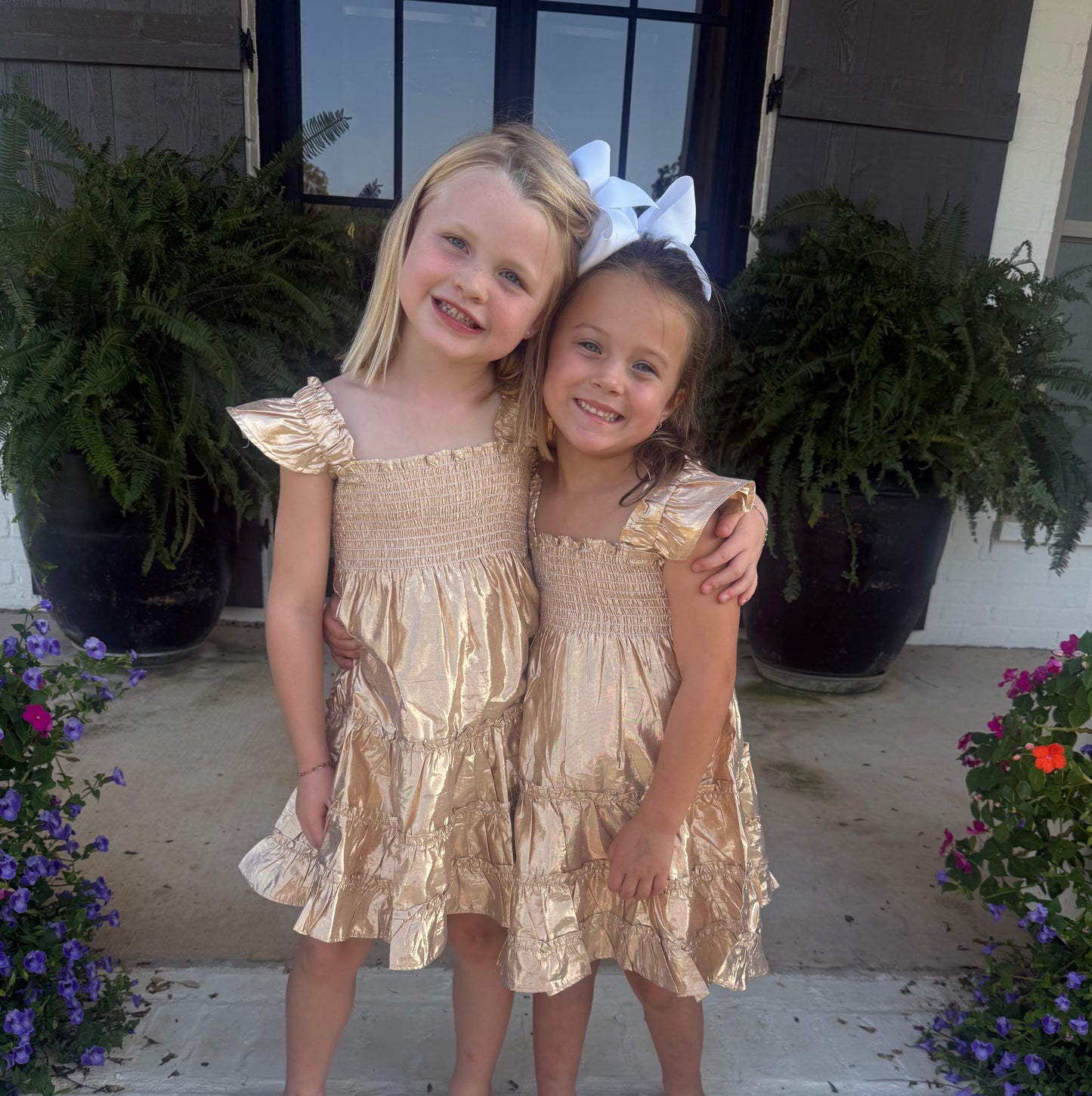 Gold Gilt Girls Twirl Dress