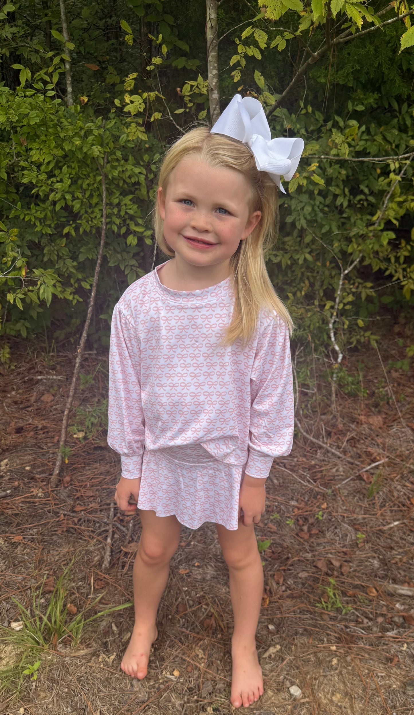 Pink Bow Girls Skirt