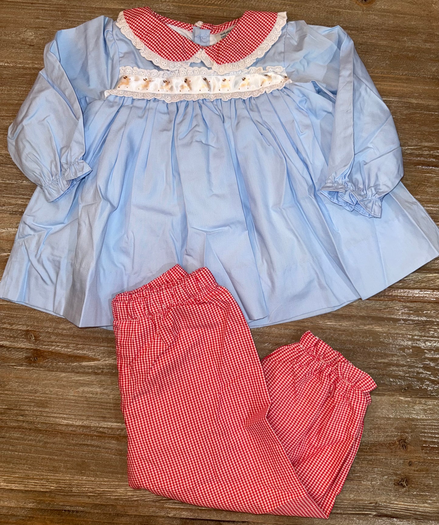 Reindeer Ribbon Girls Bloomer Pants Set