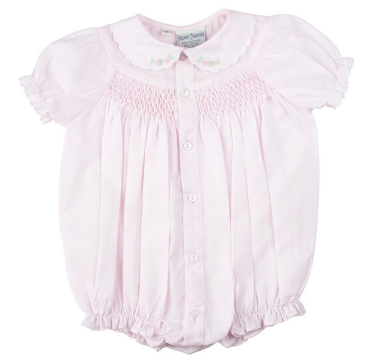 Smocked Scallop Girls Bubble