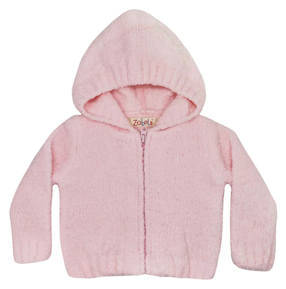 Chenille Light Pink Girls Hoodie/Coat