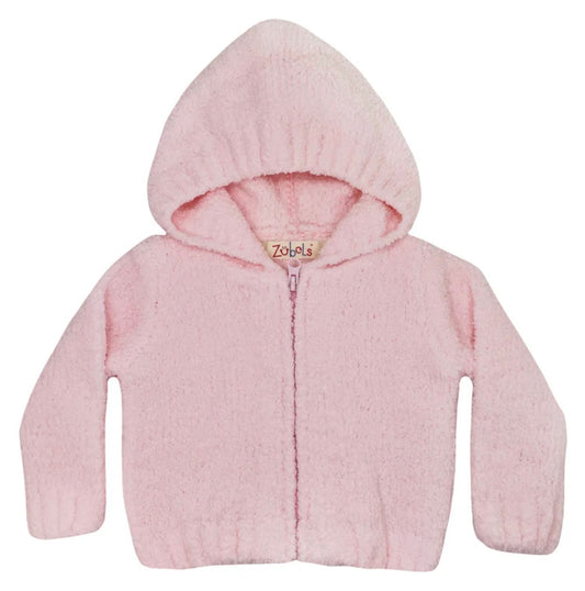 Chenille Light Pink Girls Hoodie/Coat