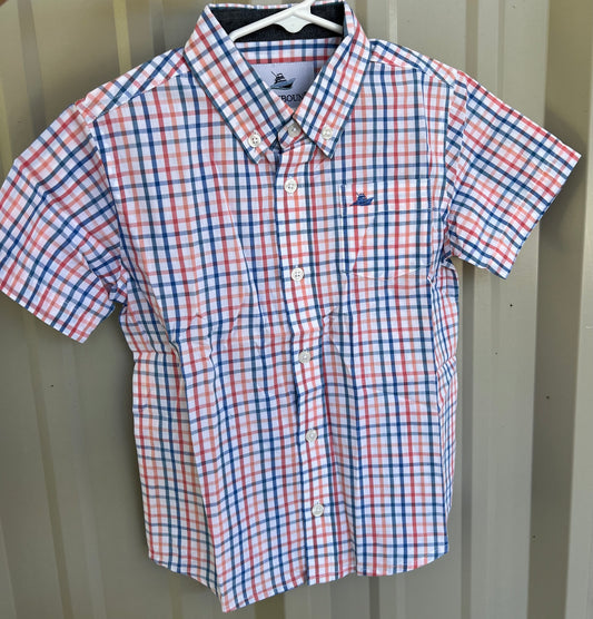 Southbound Blue/Coral Boys Shirt