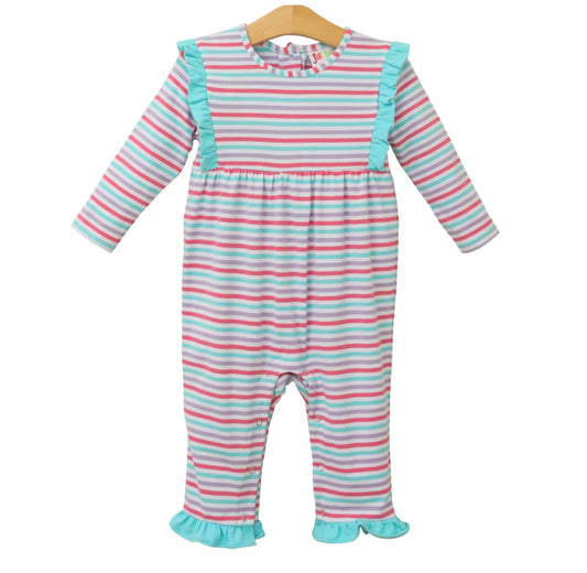 Evie Candy Stripe Girls Romper