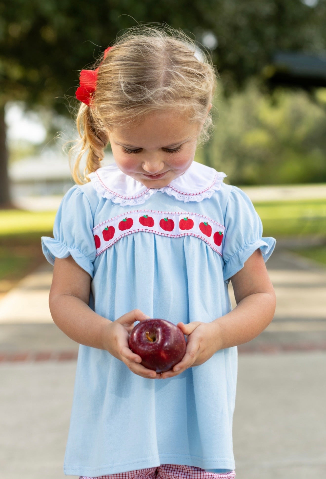 Apple Ribbon Girls Bloomer Set
