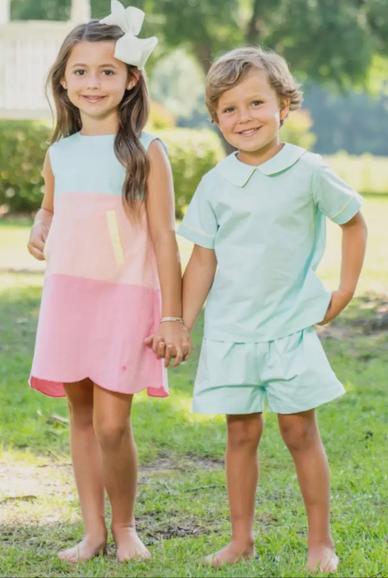 Michael Aqua Boys Linen Shorts Set