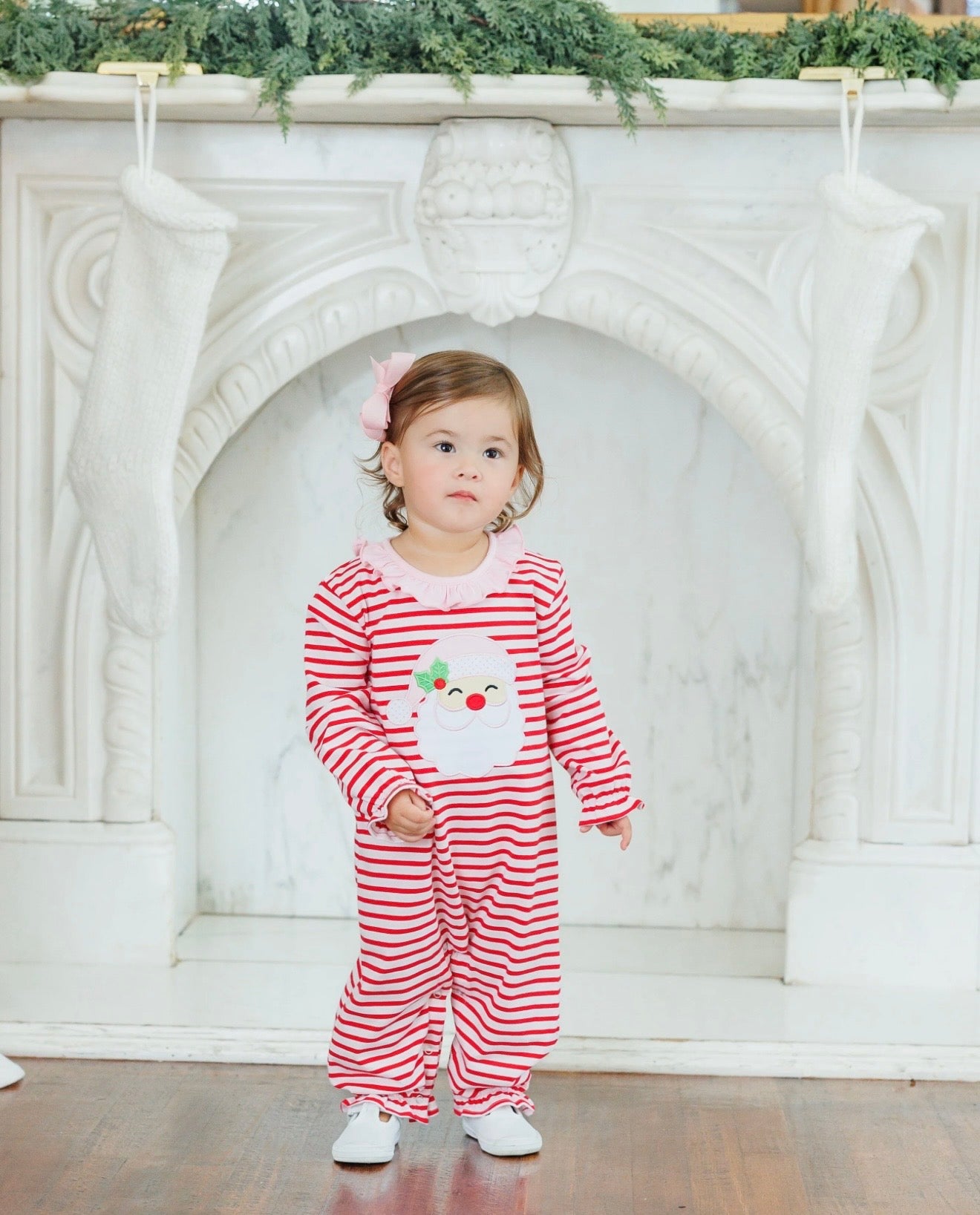 Jolly St. Nick Girls Ruffle Romper