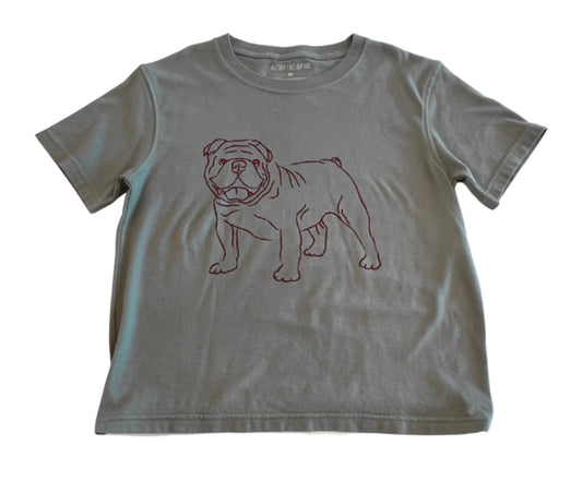 Gray/Maroon Bulldog Boys Tee