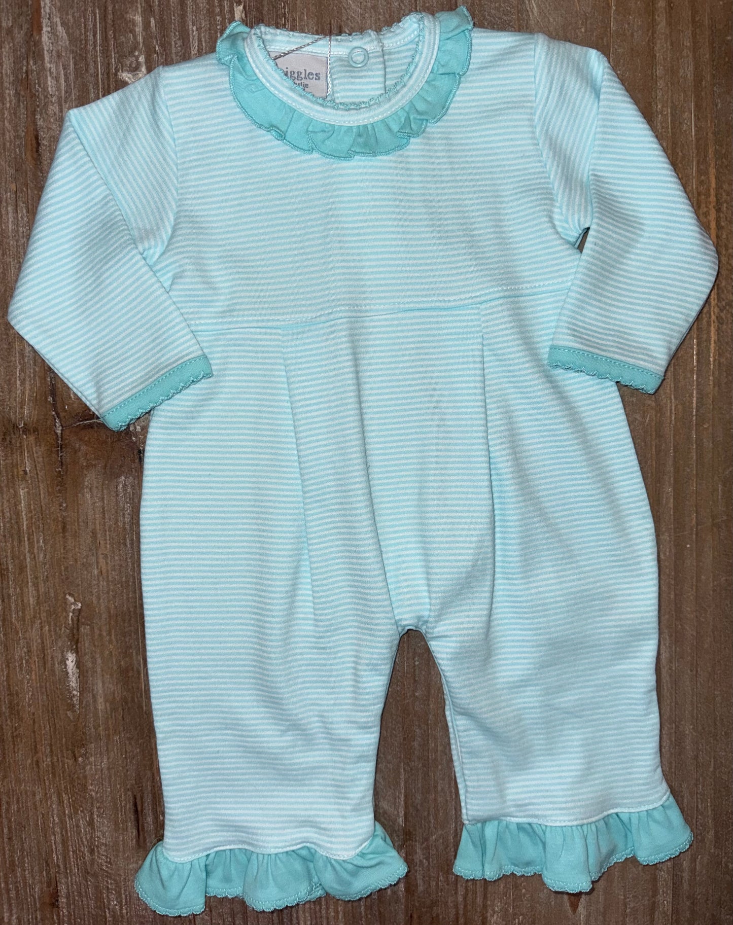 Aqua Ruffle Girls Romper