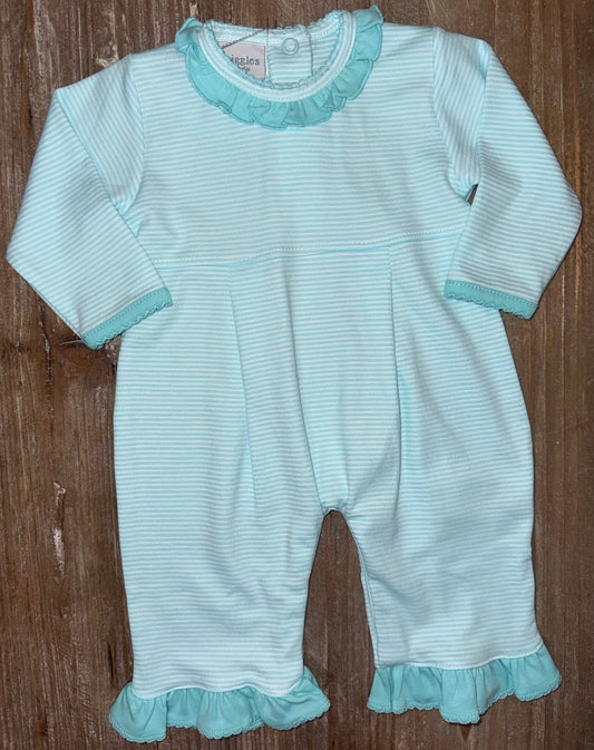 Aqua Ruffle Girls Romper