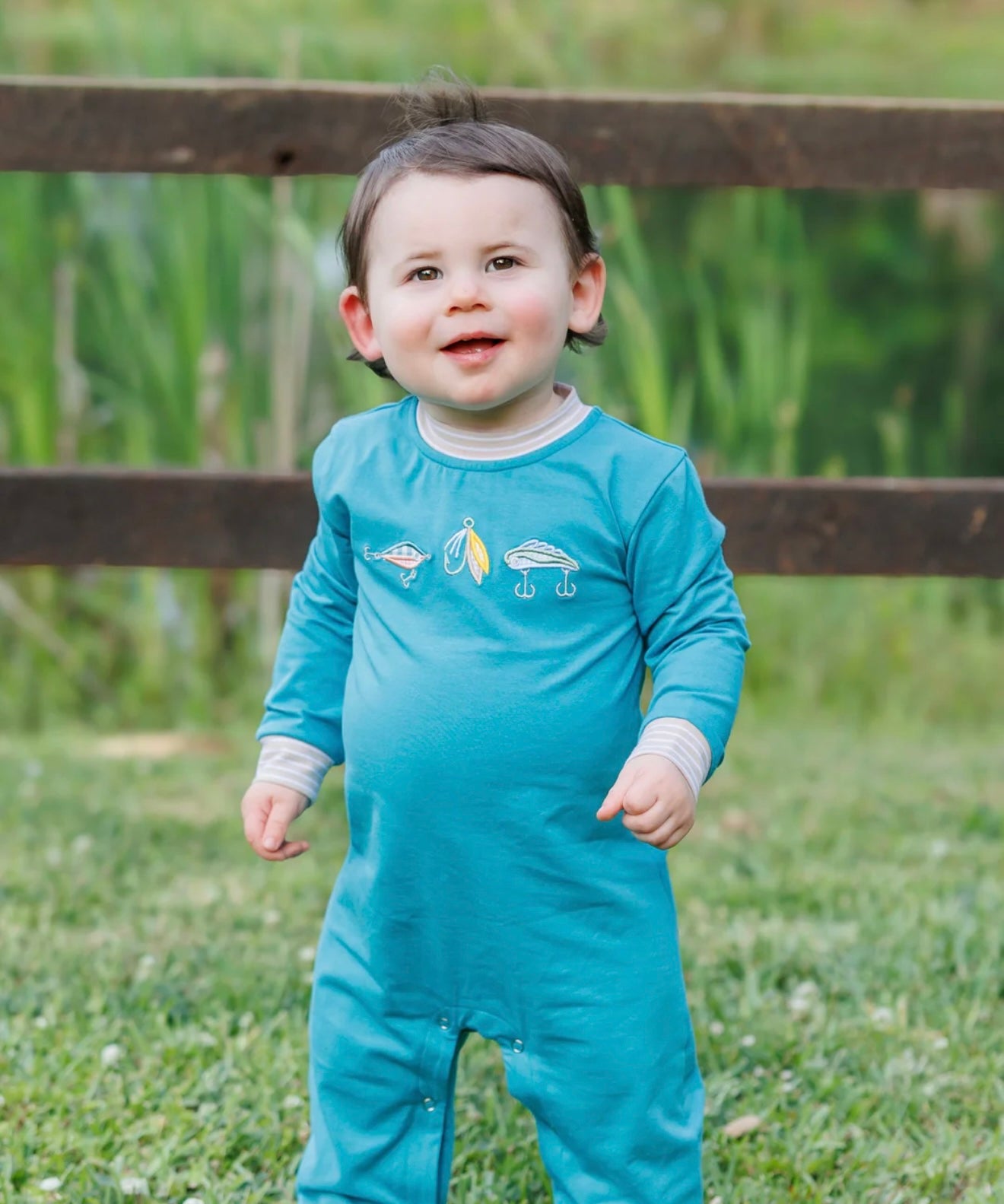 Fall Fishing Boys Romper