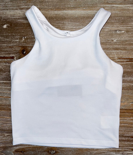 Honesty White Racerback Athletic Girls Tank