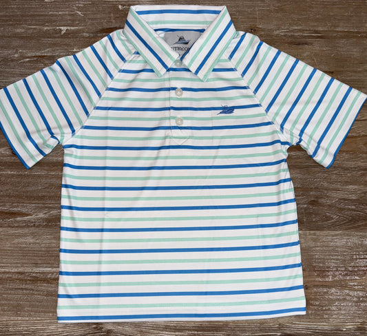 White/Beach Glass/Regatta Boys Polo