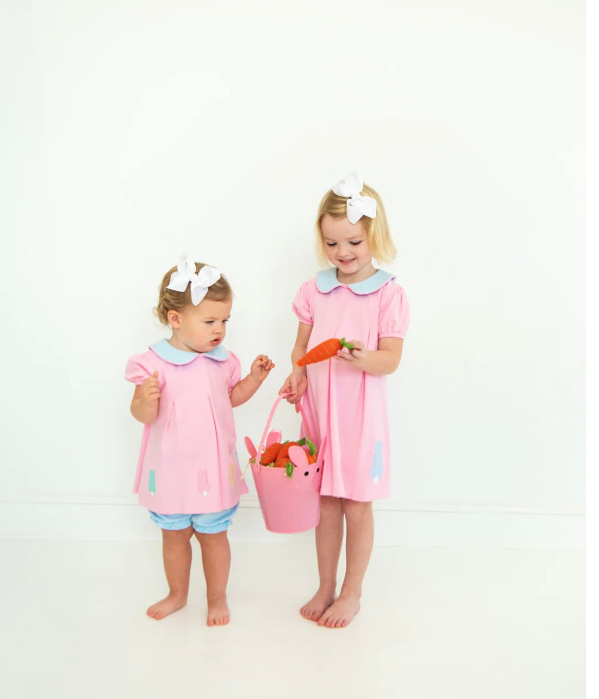 Pink Bunny Girls Pleat Dress