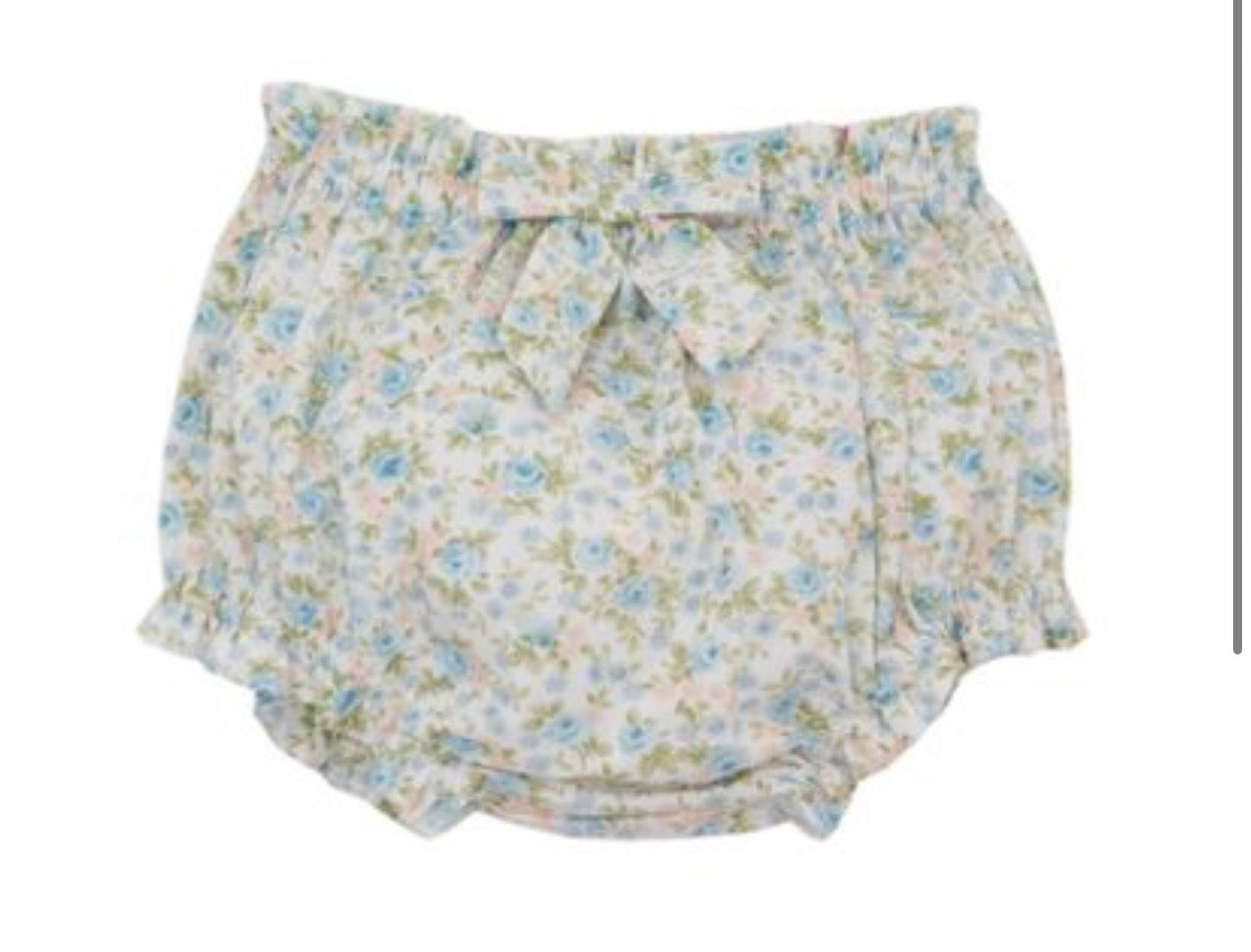 Light Blue Floral Girls Knit Bloomer Set