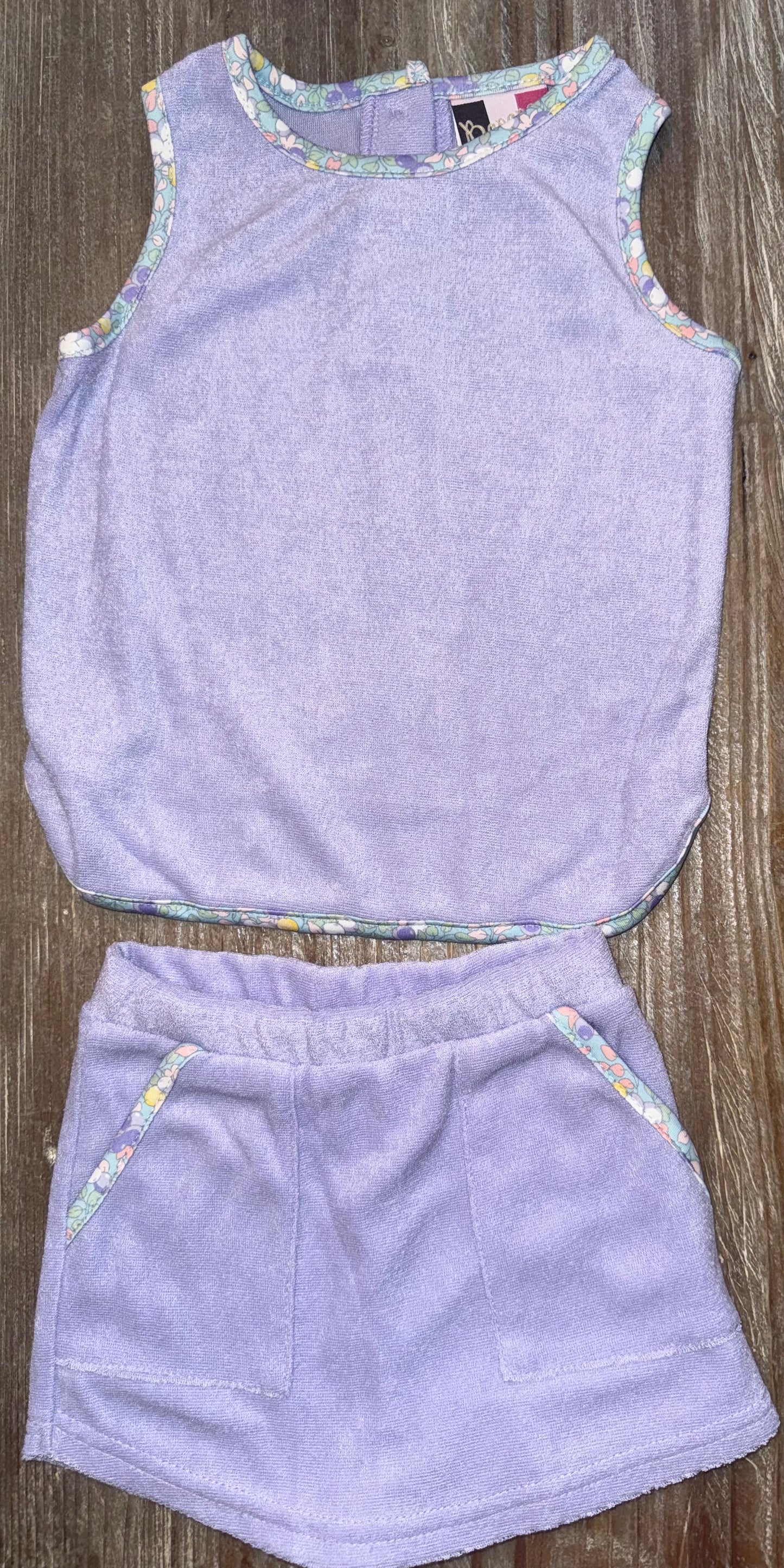 Quinn Lavender Girls Terry Skort Set