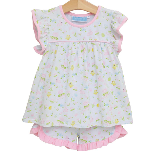 Cottontail/Bunny Ruffle Girls Play Short Set
