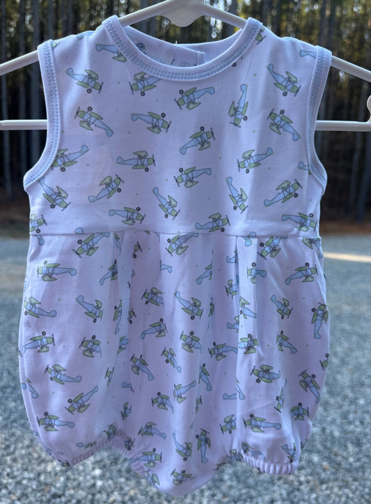 Take Flight Airplane Printed Sleeveless Boys Bubble