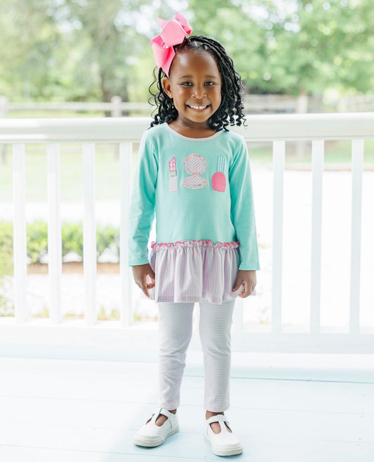 Glam Trio Girls Ruffle Pants Set