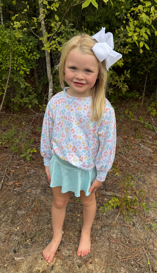 Solid Aqua Girls Skirt