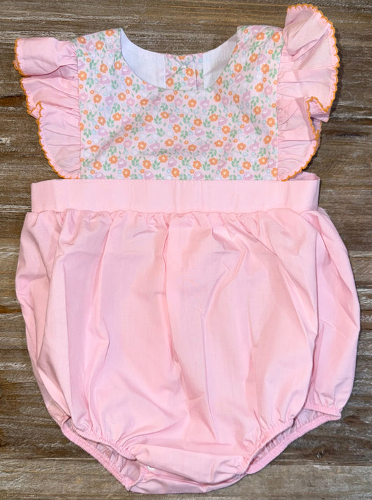 Orange & Mint Flowers Girls Irene Bubble