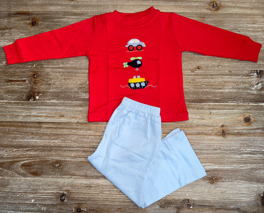 Squiggles Beep, Whirl, Toot Boys Pant Set