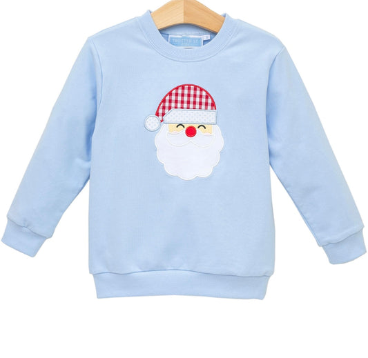 Santa French Terry Boys Blue Pullover