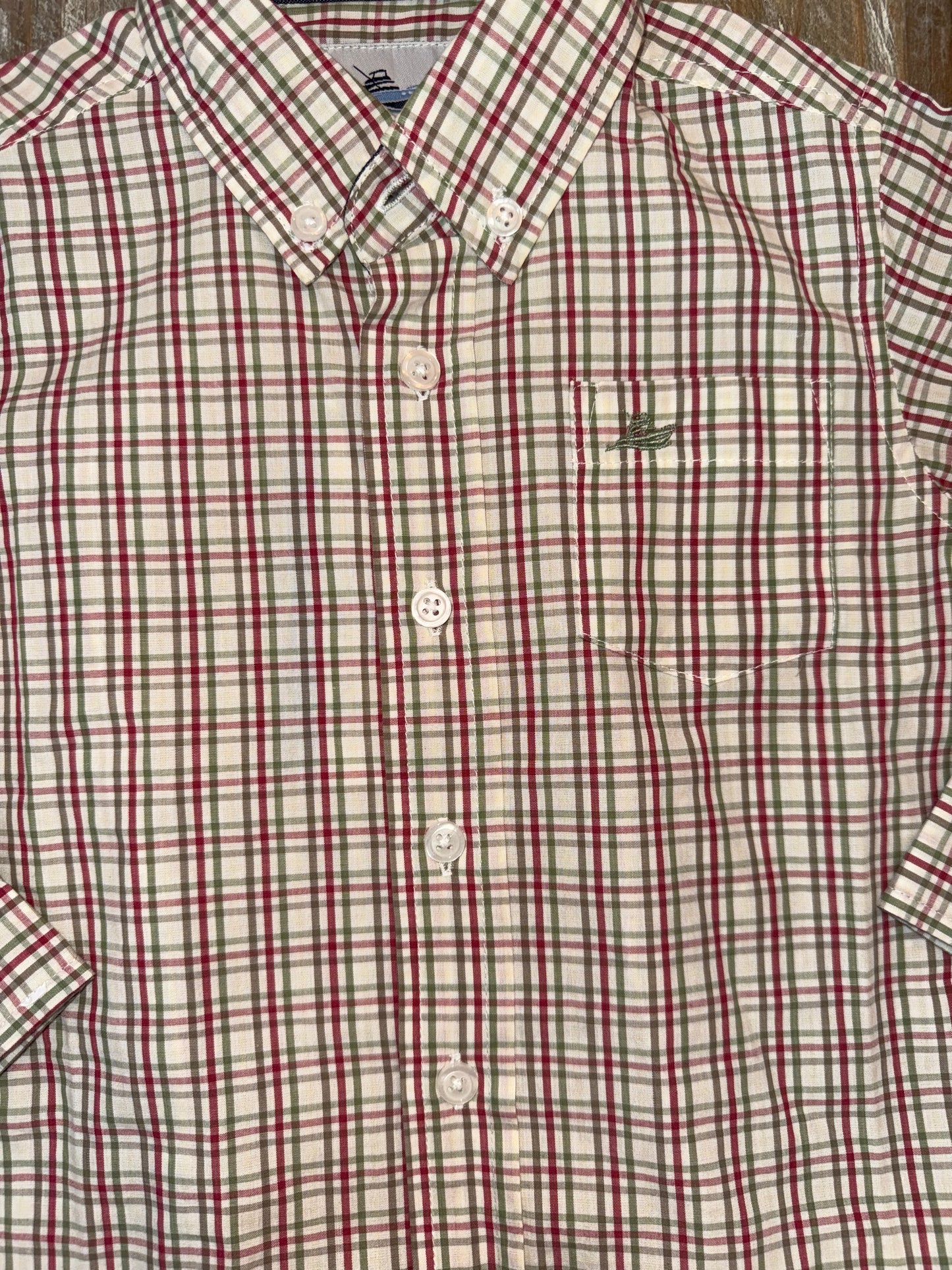 Red/Green Boys Button Down