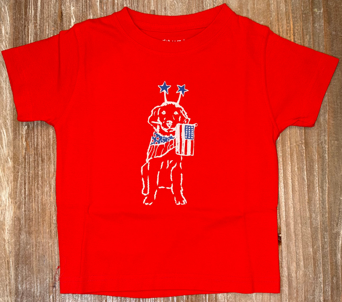 Red Patriotic Dog Boys Tee