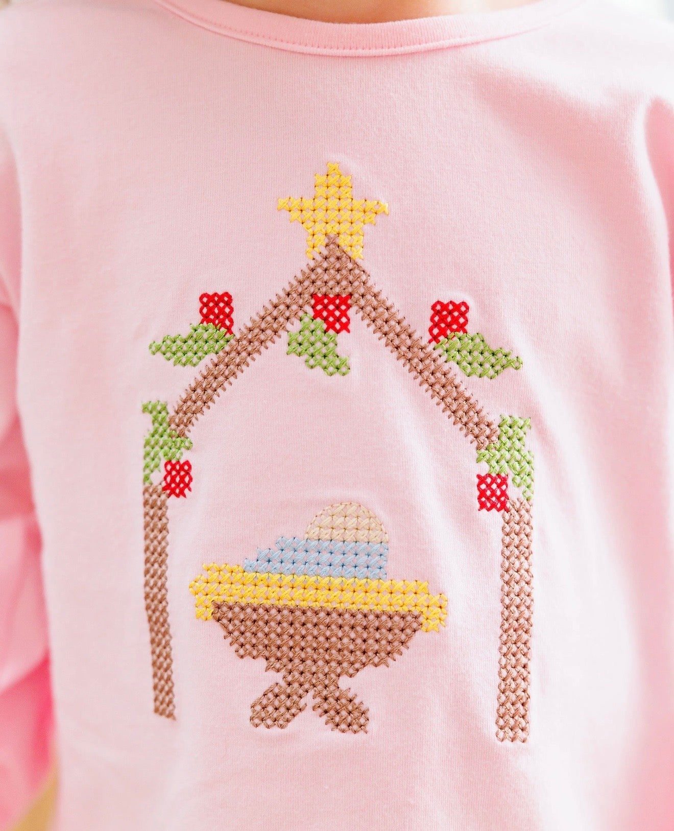 Away in a Manger Girls Ruffle Top Only