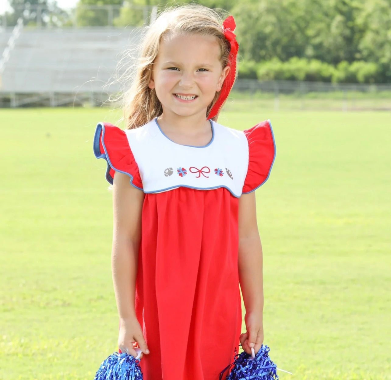 Team Spirit Scallop Red/Blue Girls Dress