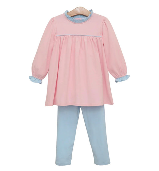 Annie Light Pink/Blue Girls Pants Set