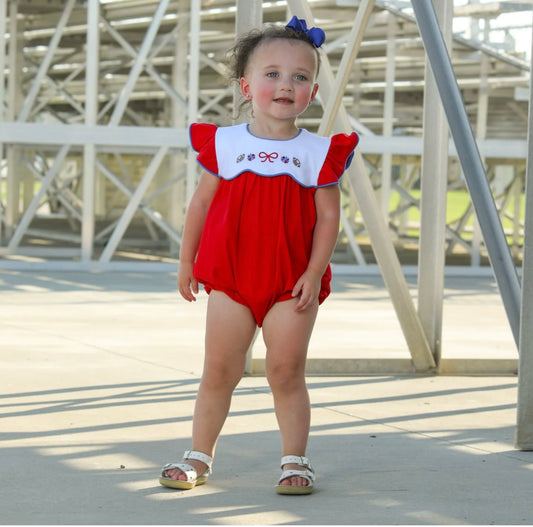 Team Spirit Red/Blue Scallop Girls Bubble