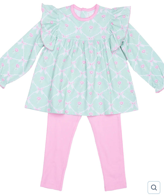 Abree Rose of Bows Girls Legging Set