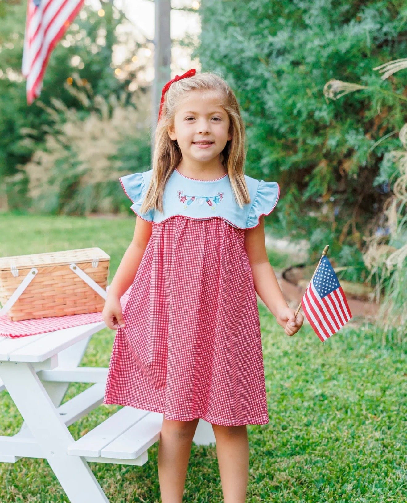 Star Spangled Banner Girls Scallop Dress