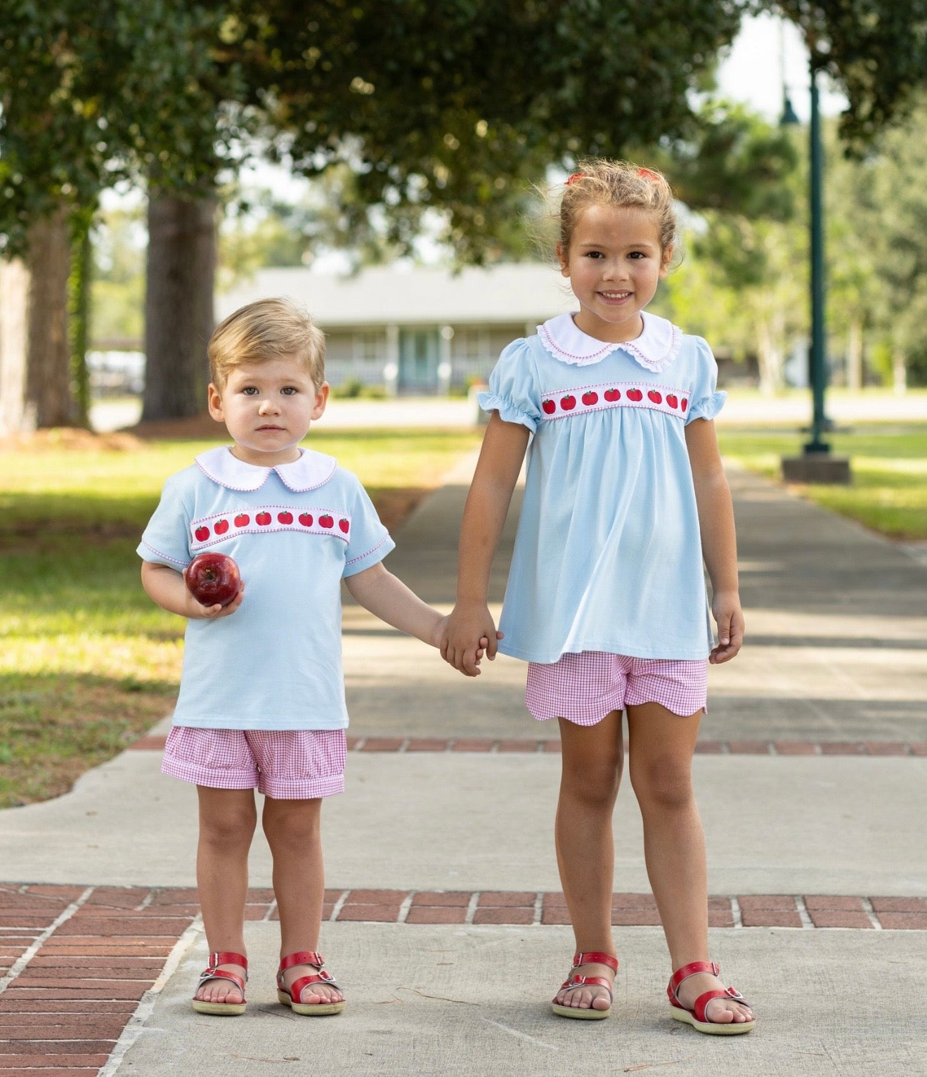 Apple Ribbon Girls Short Set
