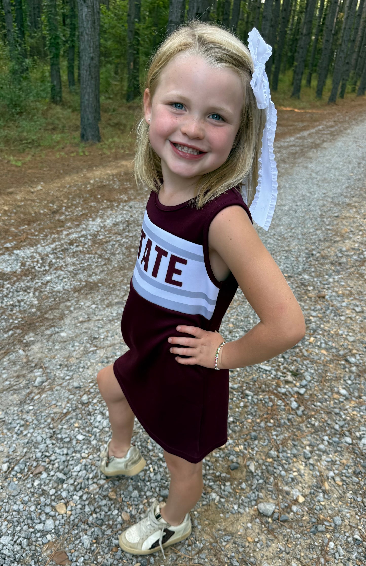 The Classic Girls Cheer Dress— Mississippi State Deep Maroon (size up— these run short)