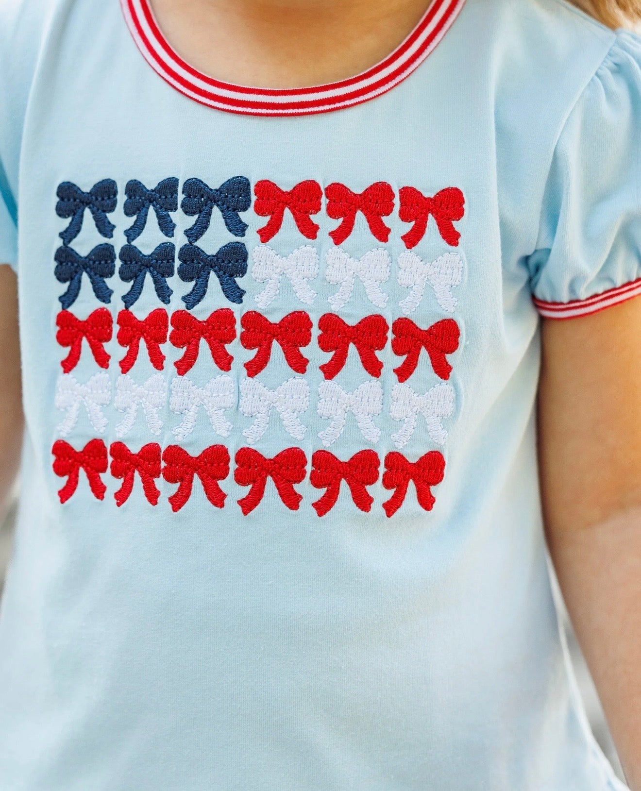 Red, White, and Bows Patriotic Girls Bloomer Set