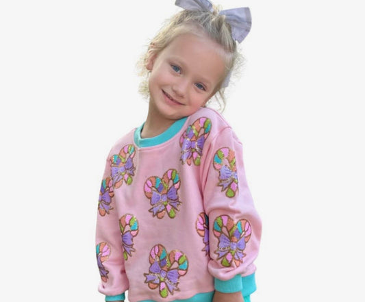 Candy Cane Girls Sweatshirt