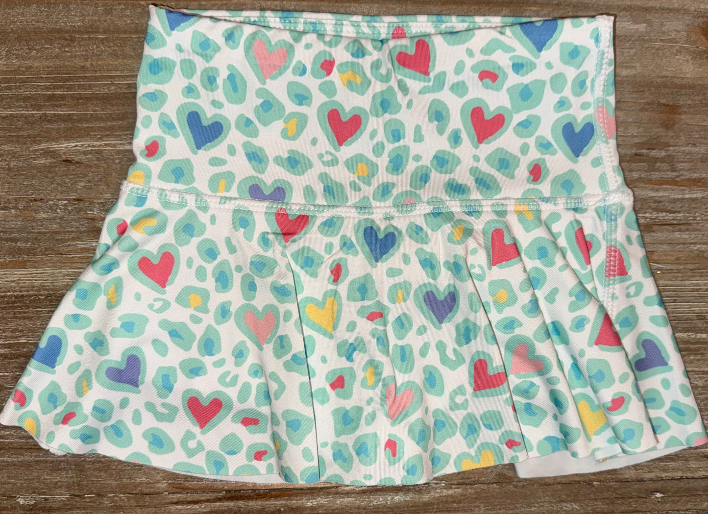 Leopard/Hearts Girls Skort