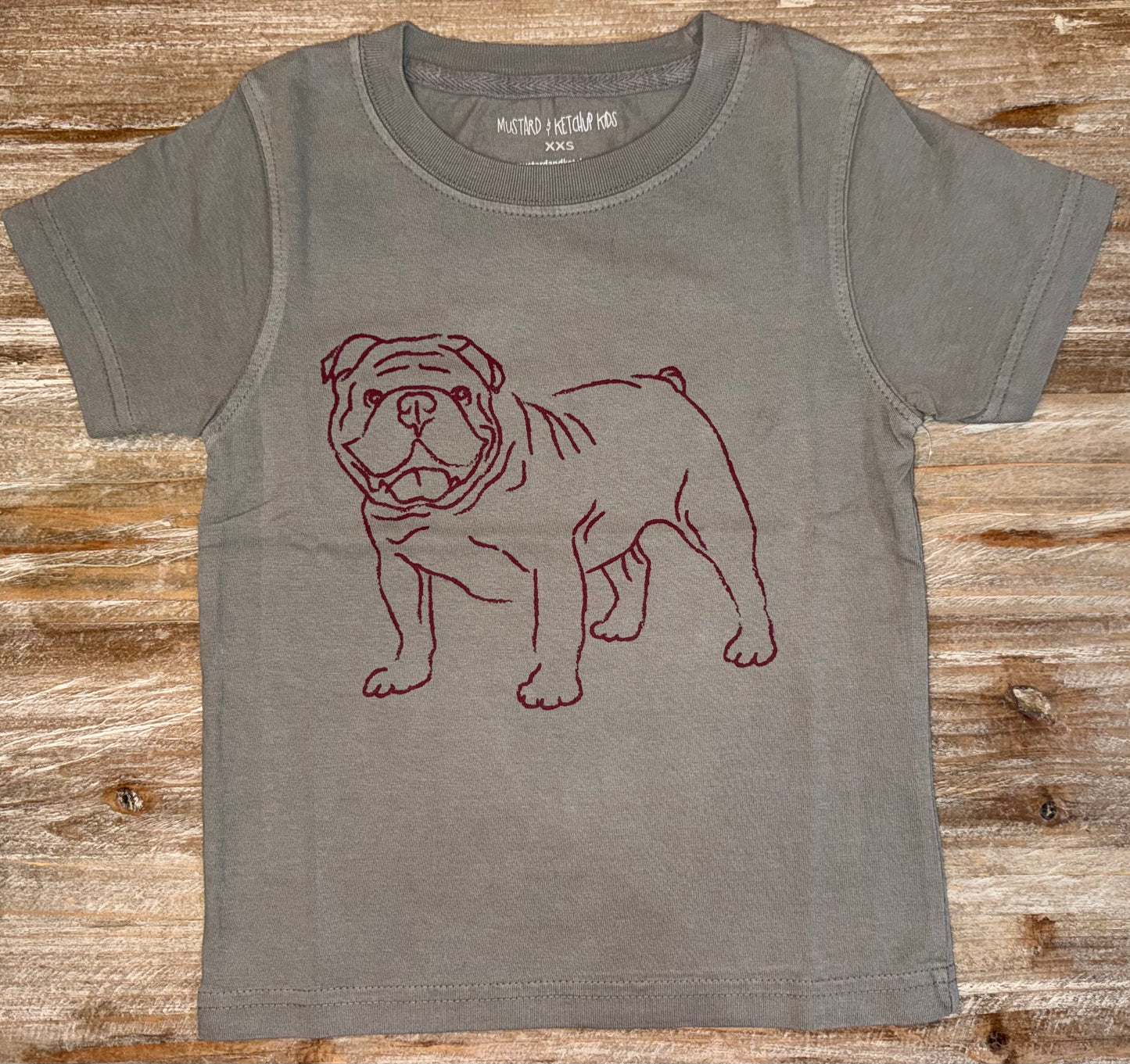 Grey/Maroon Bulldog Boys Tee