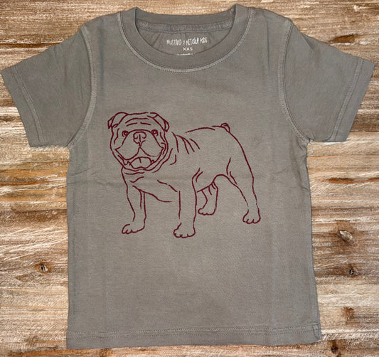 Grey/Maroon Bulldog Boys Tee